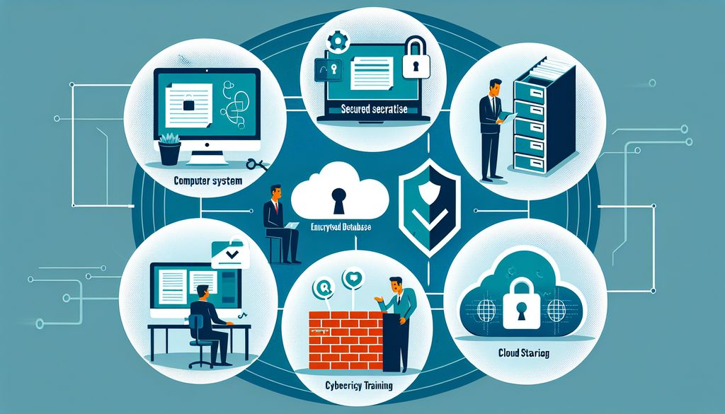 Infografía sobre ciberseguridad y almacenamiento en la nube.