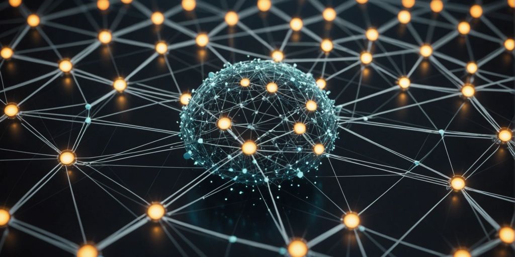 Futuristic network grid with SD-WAN logo symbolizing advanced enterprise connectivity transformation.